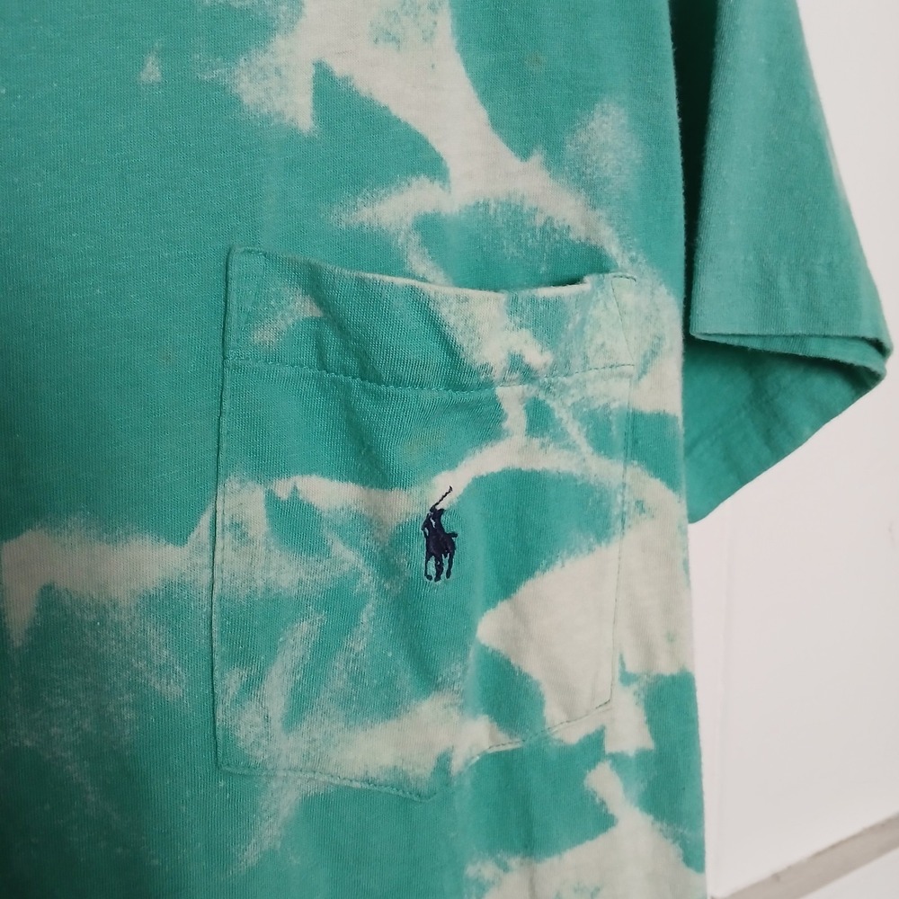 Vintage Polo Ralph Lauren Single Stitch T-Shirt Men's Small Pocket Pony SS Green - Picture 10 of 13